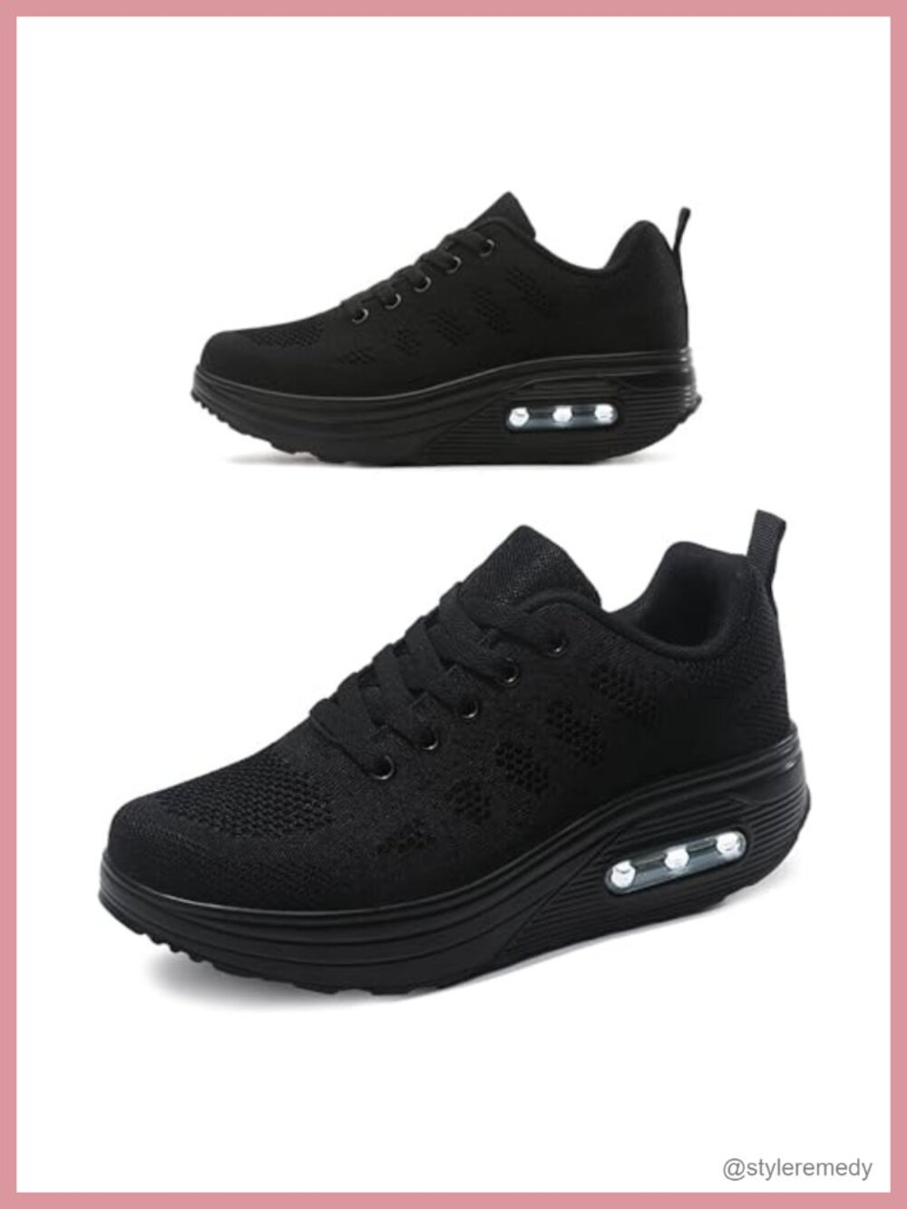 Comfy Walking Shoes Women Air Cushion Breathable Mesh Platform Athletic Sneakers